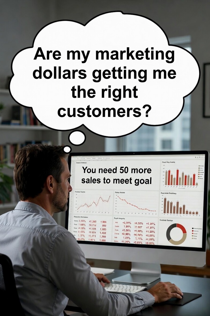 Agency owner at his desk wondering whether his marketing dollars are getting him more customers